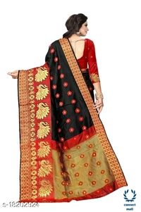 COTTON BASED JACQUARD SAREES - Saree Length Size-5.5m Blouse Lenght Size:0.8, Cotton Silk, Zari Woves, pack of:1